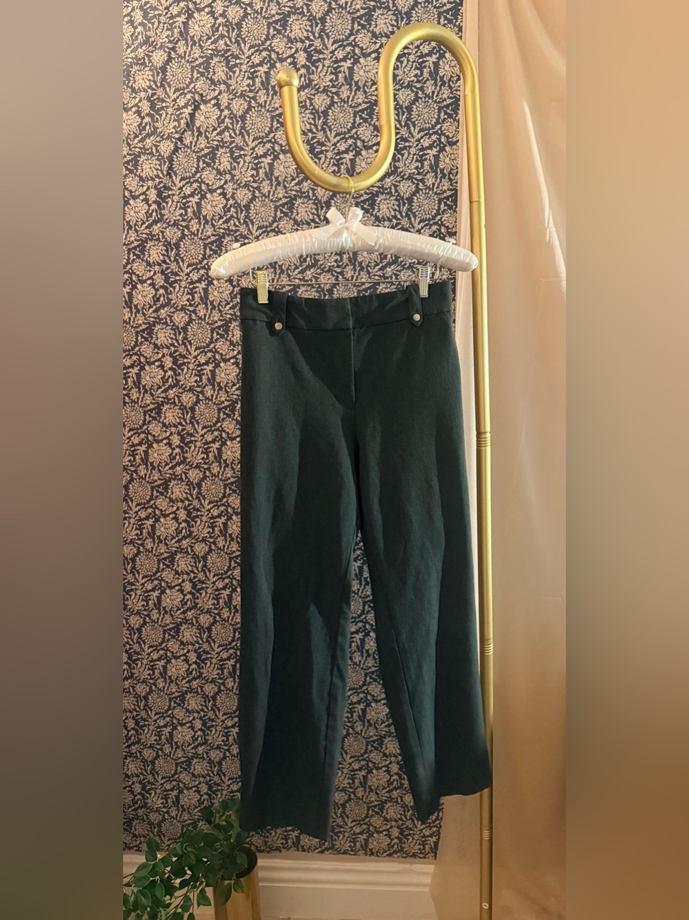 LOFT Dark Green Straight Leg Dress Pants | Size 14